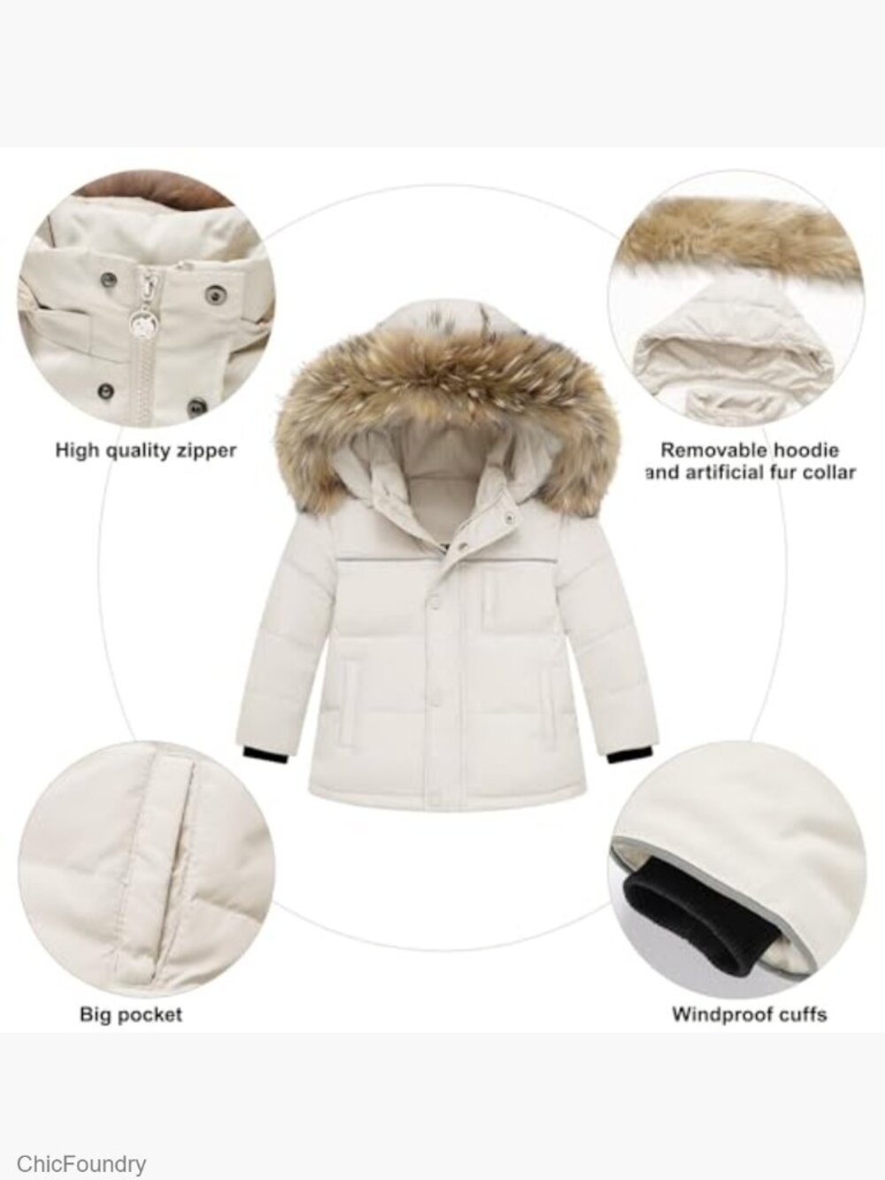 Toddler Snow Suit Winter Coat and Pants Set 2-Piece Outdoor Play - Picture 3 of 5